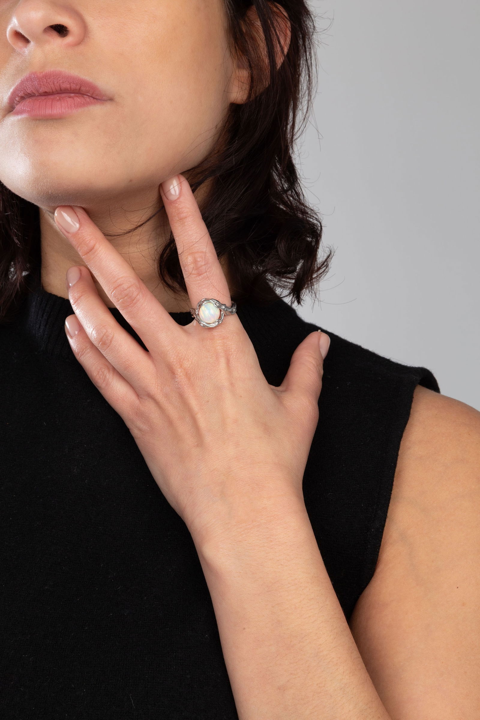 Gilbert Albert, bague or gris 750 froissé et ses 3 billes interchangeables (diam. 10 mm) en mal - 4