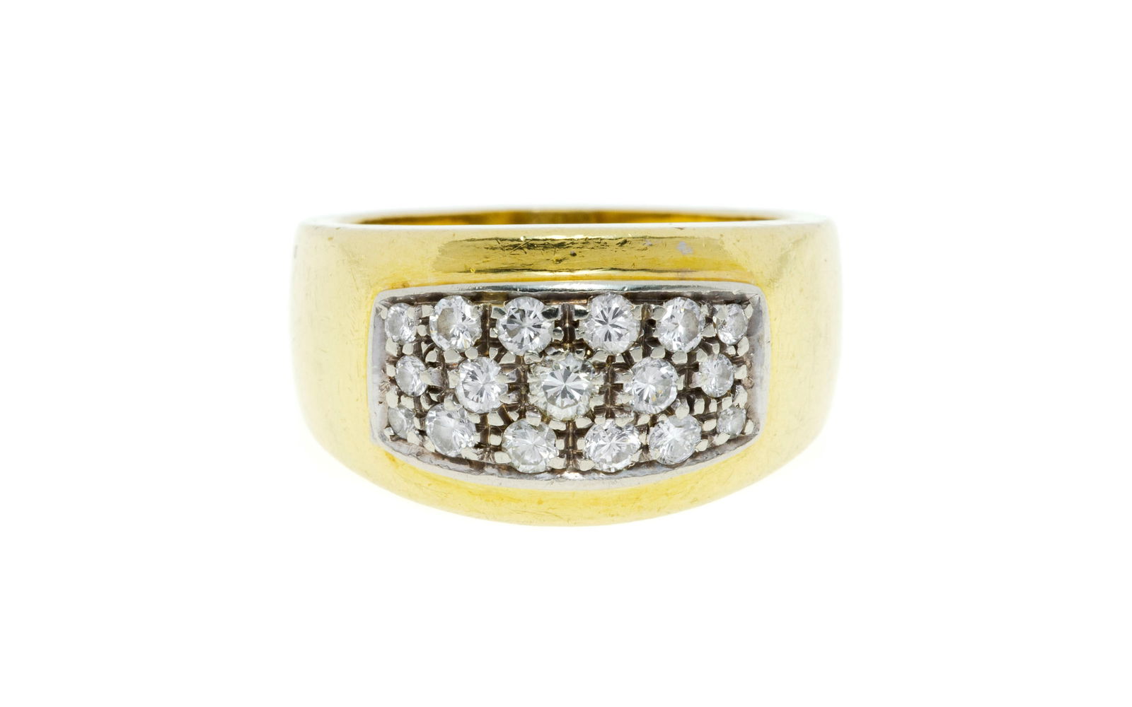 Bucherer, bague 2 ors 750 sertie de diamants taille brillant, doigt 53-13, 10g (1 of 4)