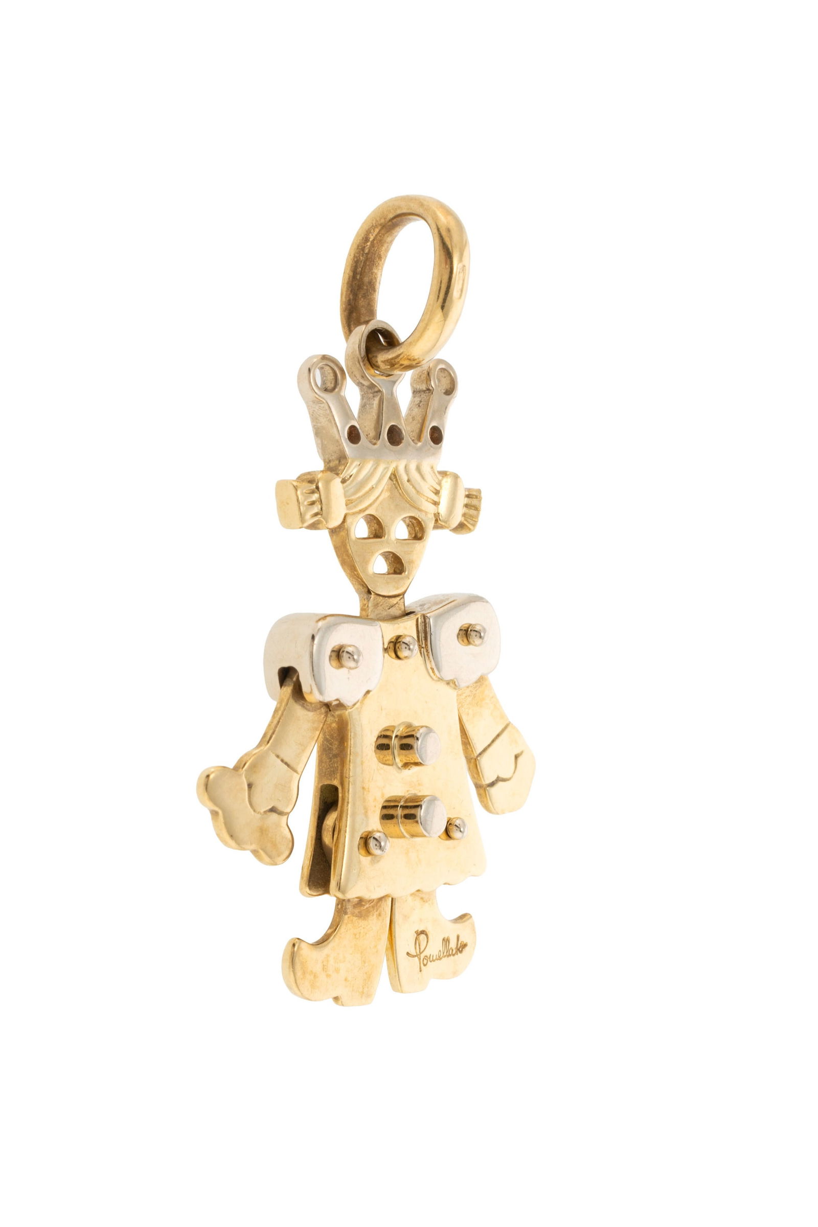 Pomellato, pendentif princesse articulé or 750, signé, h. 4.3 cm, 11g - 2