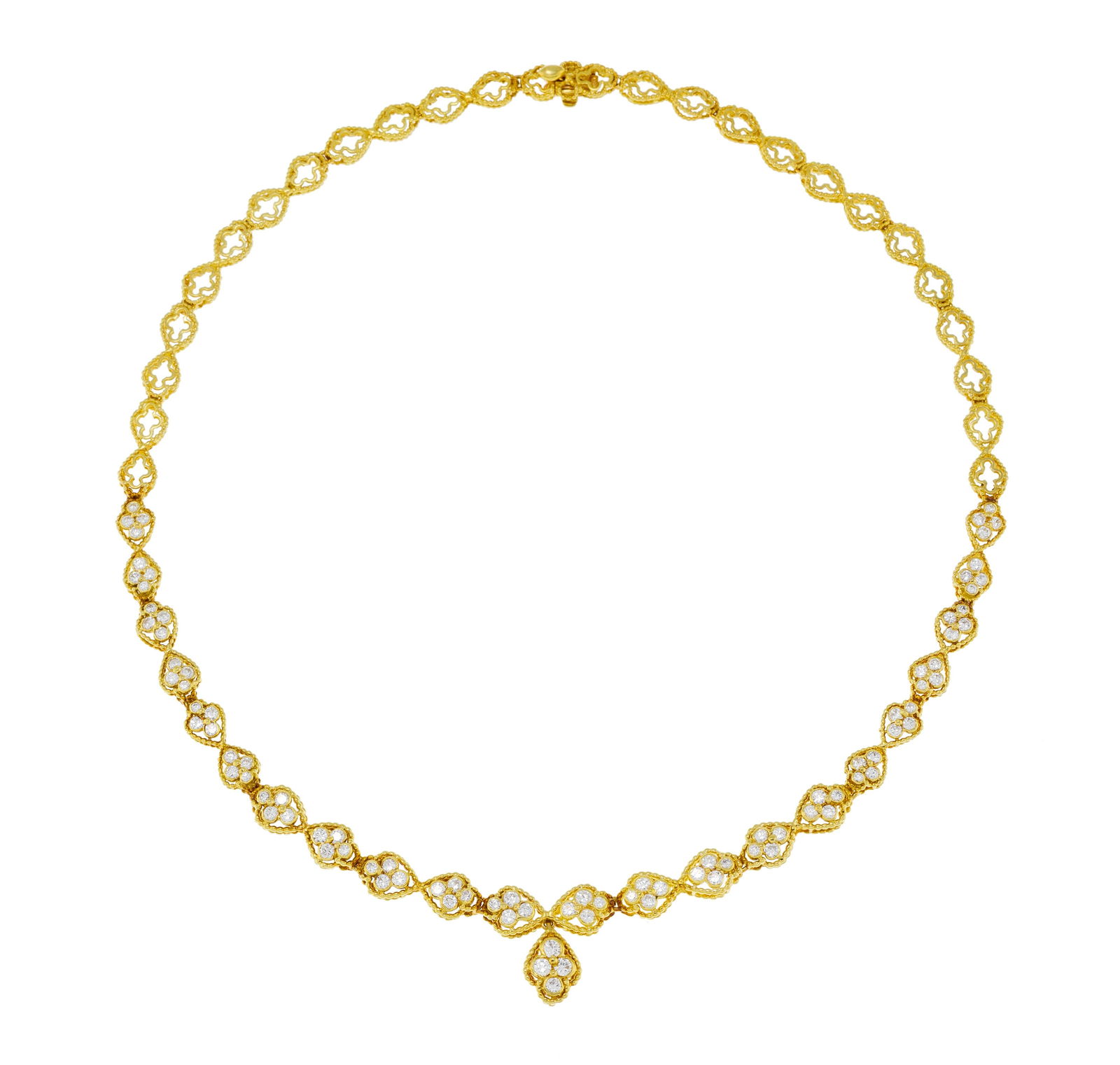 Collier or 750 formé d'éléments ajourés bordés de fils torsadés, ceux  (1 of 4)