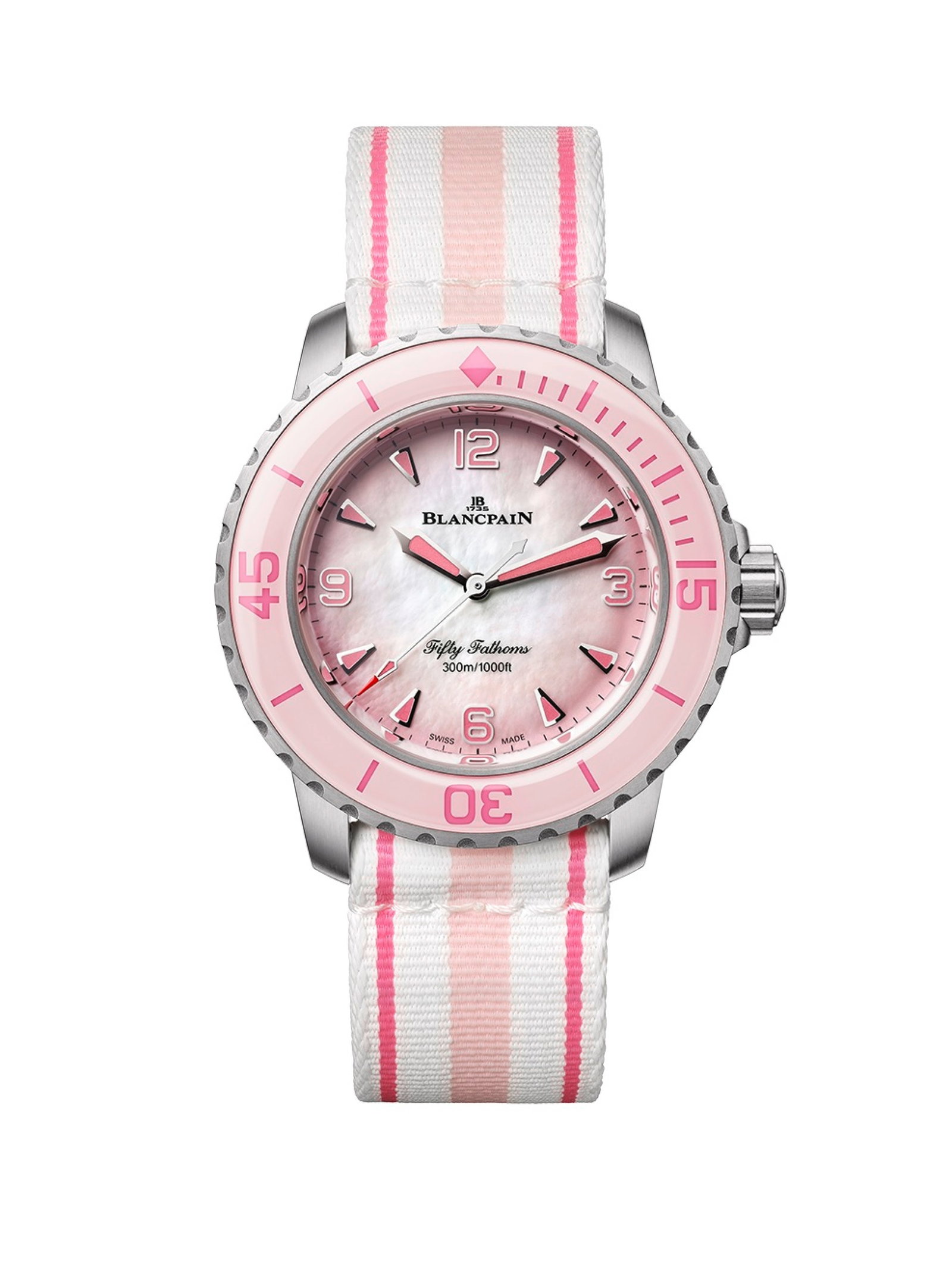 Blancpain, Fifty Fathoms, réf. 5007-12B44R-NAFA, montre en titane automatique Mouvement: cal.: Blancpain, Fifty Fathoms, réf. 5007-12B44R-NAFA, montre en titane automatique Mouvement: cal. 1153, automatique Boîtier: diam. 38.2 mm, fond en saphir laissant apparaître le mouvement R