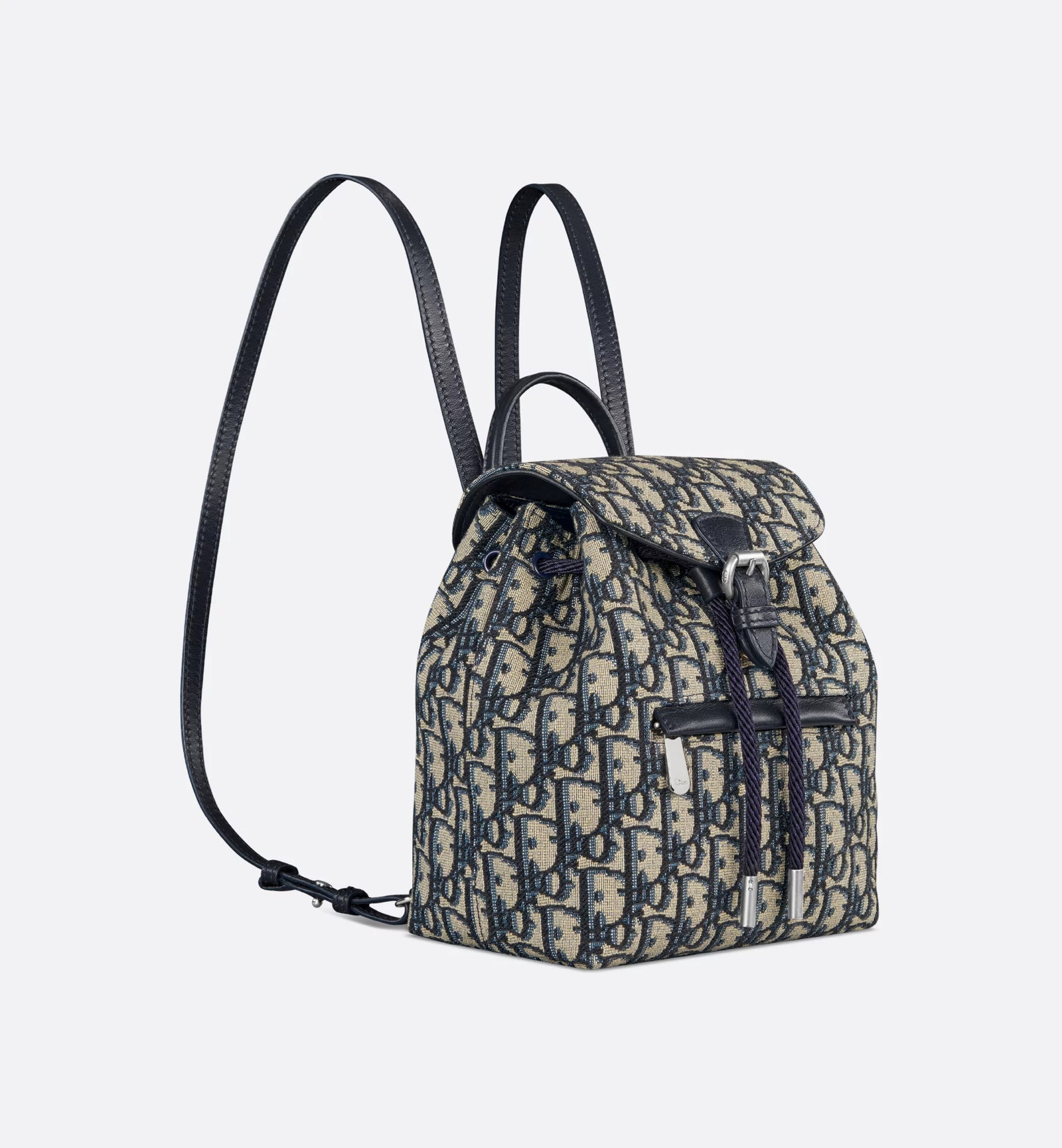 Christian Dior, sac à dos enfant en toile jacquard Dior Oblique beige et bleue, printemps 2025, (1 of 1)