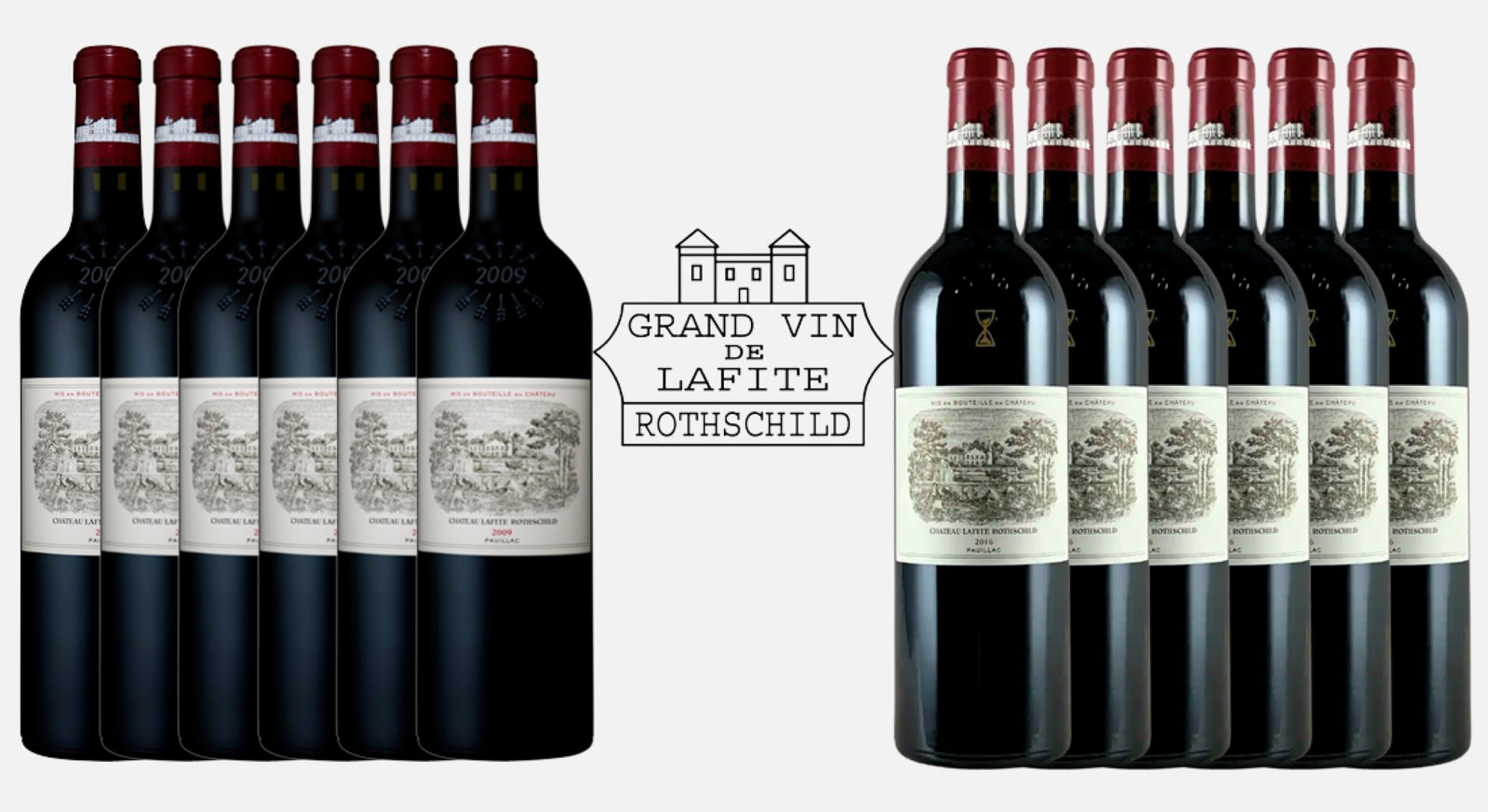 Ch. Lafite Rothschild, 2009 et 2016, Pauillac, 1er grand cru classé, 12 bts (caisse en bois d'o (1 of 1)