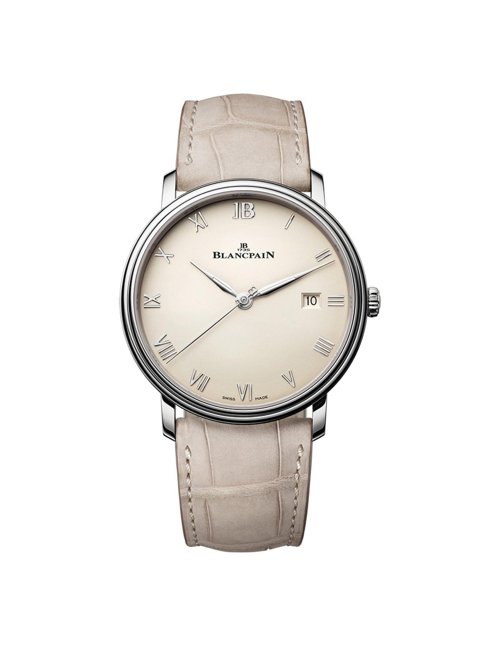 Blancpain, Villeret Extraplate, réf. 6651N-1142-55B, montre en acier automatique Mouvement: c: Blancpain, Villeret Extraplate, réf. 6651N-1142-55B, montre en acier automatique Mouvement: cal. 1151, automatique Boîtier: diam. 40 mm, fond en saphir laissant apparaître le mouvement 