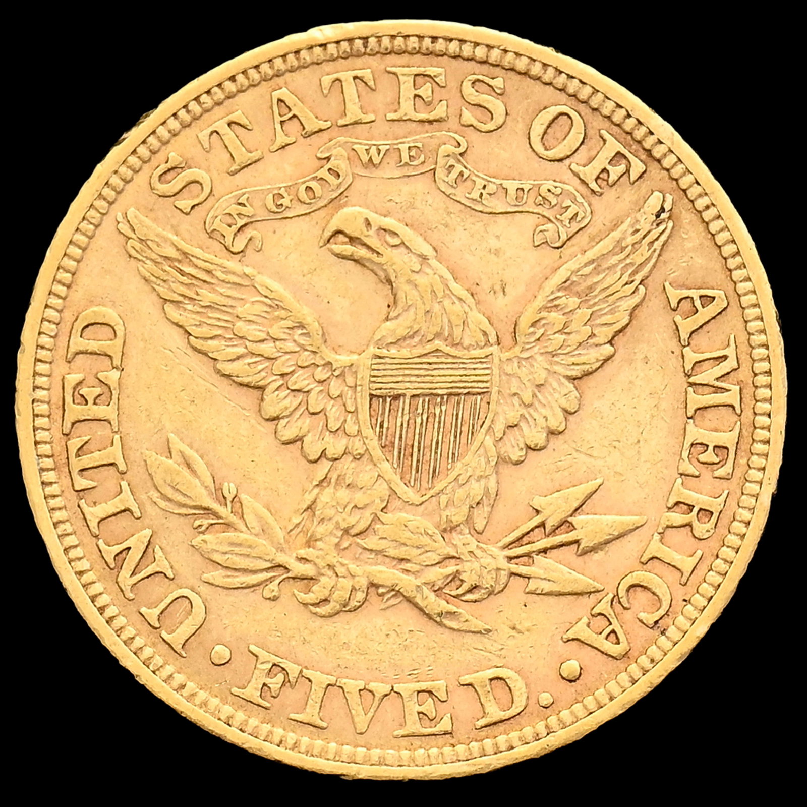 USA, 5 dollars "Liberty Head" en or, 1897, Philadelphie, diam. 2,16 cm, 8,33 g. - 2