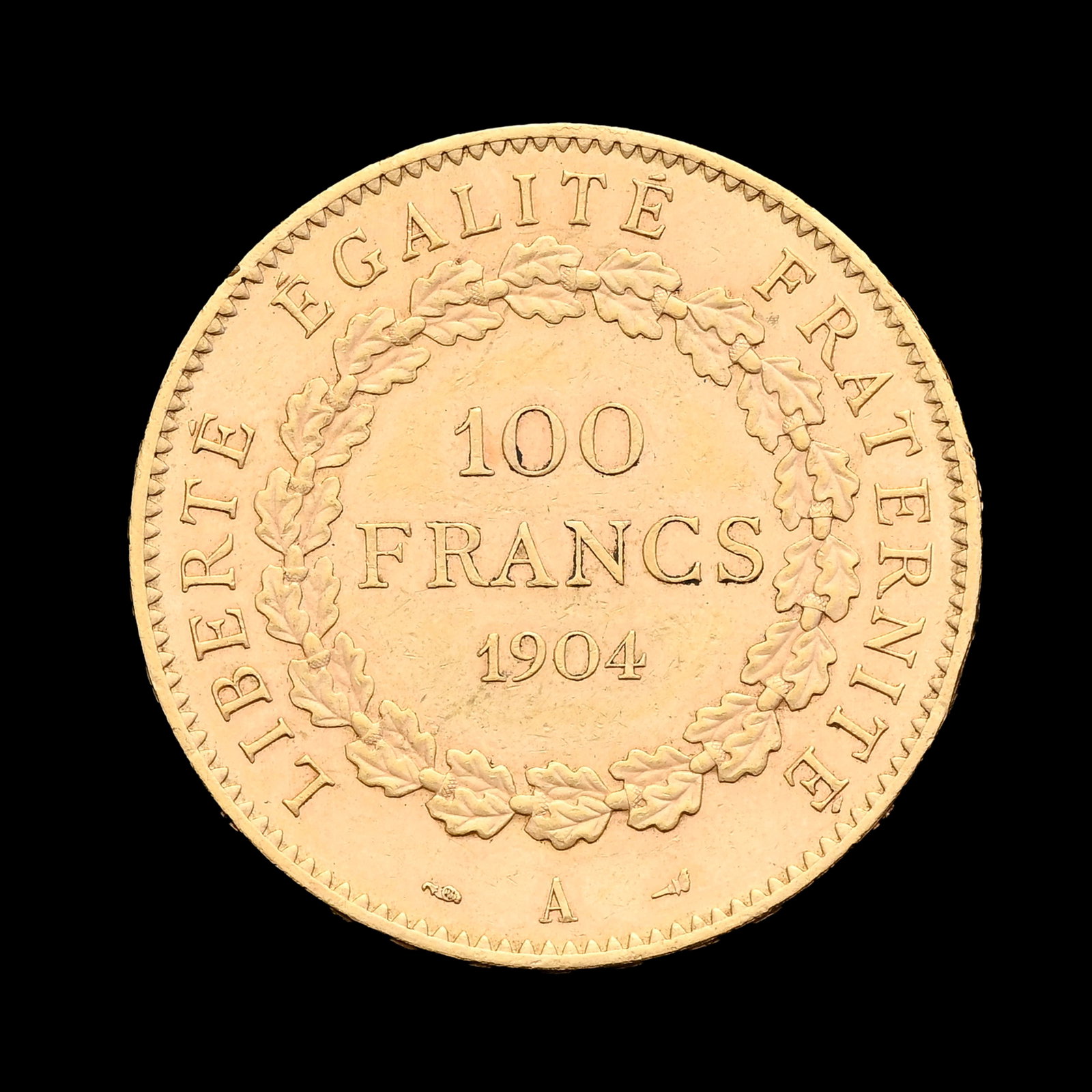 France, 100 francs or 1904 A (Paris), type Génie, tranche inscrite en relief, diam. 3,5 cm, 32, - 2