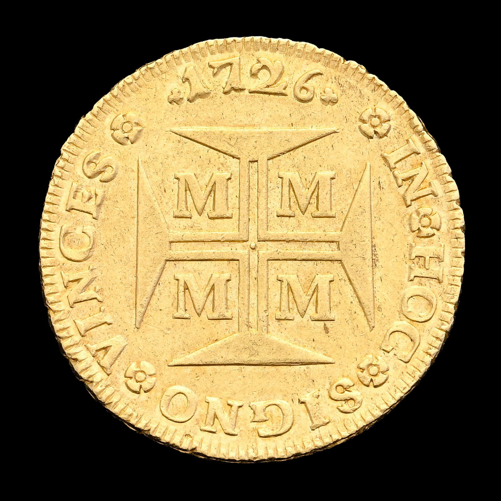 Brésil, João V (1724-1750), 20.000 reis en or, 1726, Minas Gerais, tranche feuillagée - 2