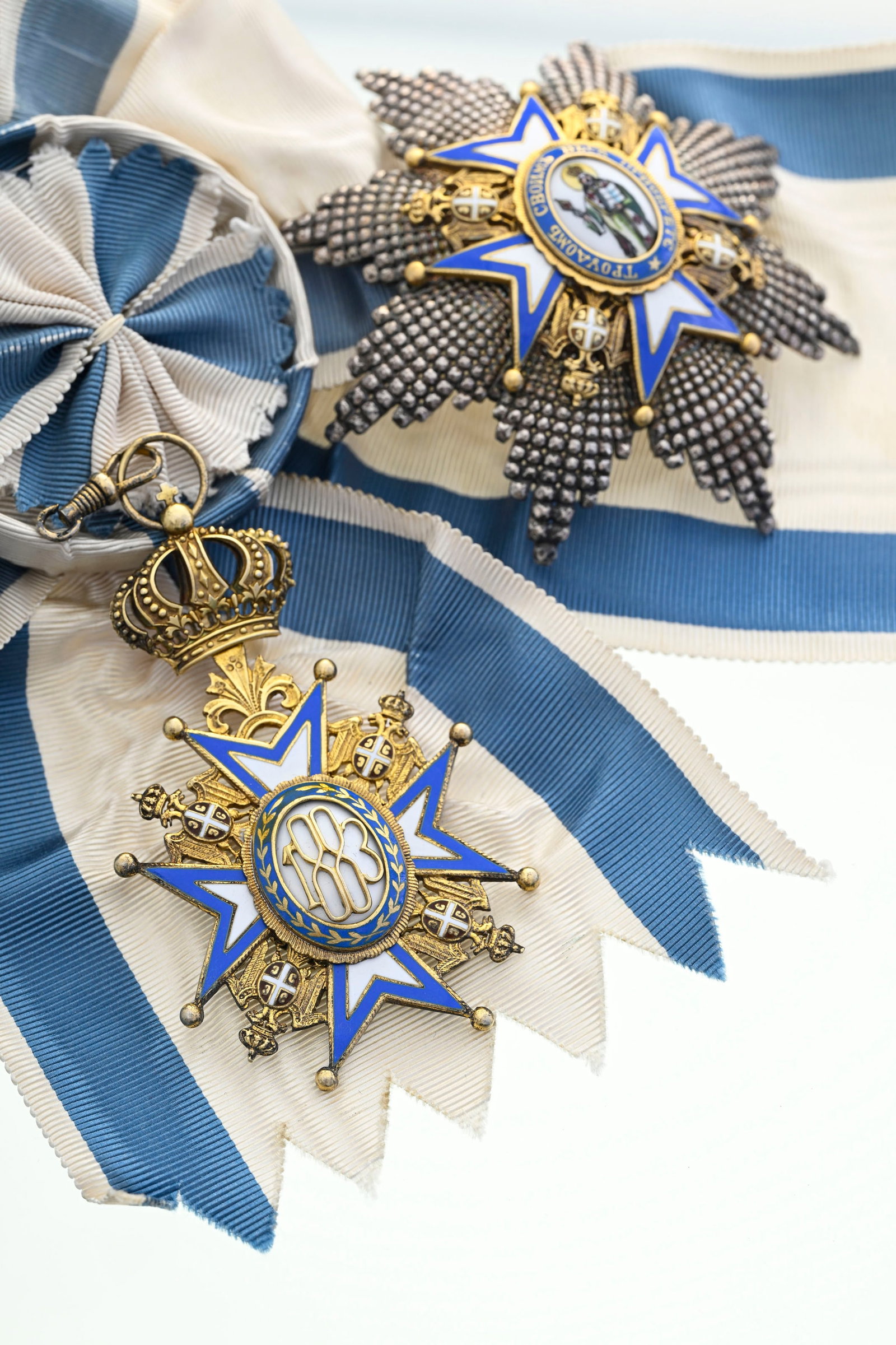Royaume de Serbie, Ordre de Saint-Sava, créé en 1883, ensemble de Grand-Croix (1ère c - 14