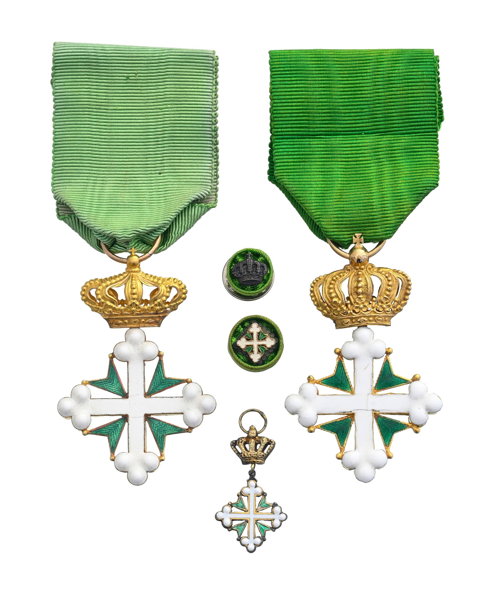 Italie / Royaume d'Italie, Ordre des Saints Maurice et Lazare, fondé en 1572, 2 croix d'Officie - 3