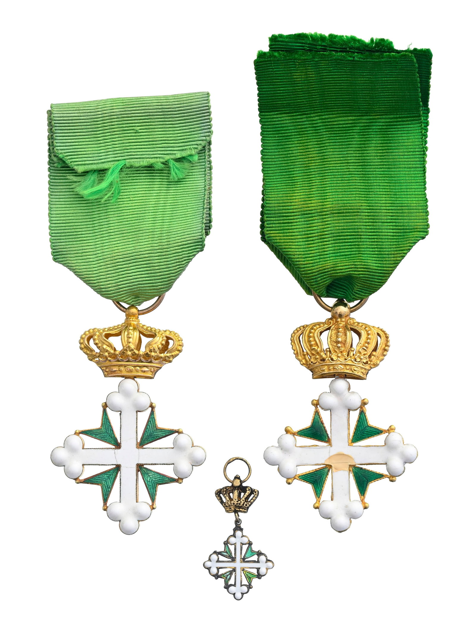 Italie / Royaume d'Italie, Ordre des Saints Maurice et Lazare, fondé en 1572, 2 croix d'Officie - 4
