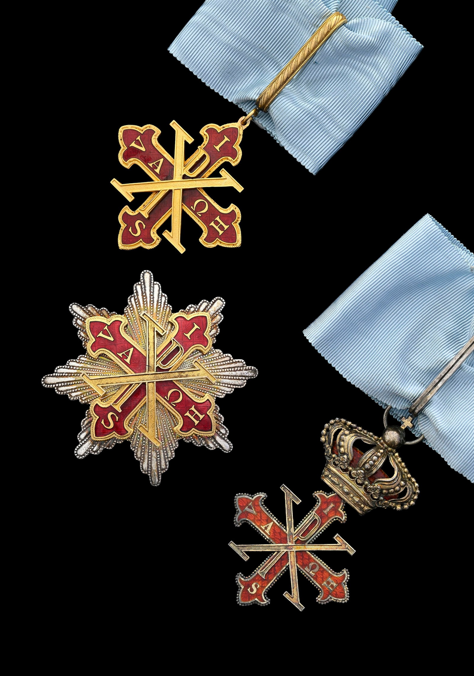 Italie, Royaume des Deux-Siciles, Ordre Constantinien de Saint-Georges, ensemble de Chevalier Comman - 3