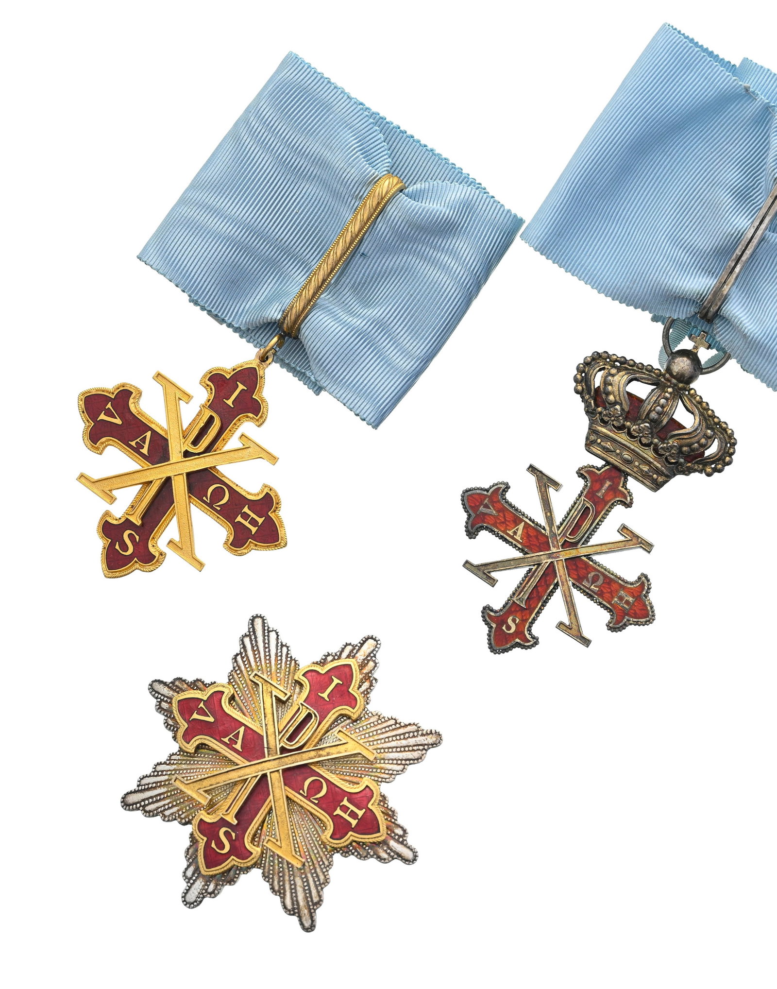 Italie, Royaume des Deux-Siciles, Ordre Constantinien de Saint-Georges, ensemble de Chevalier Comman - 8