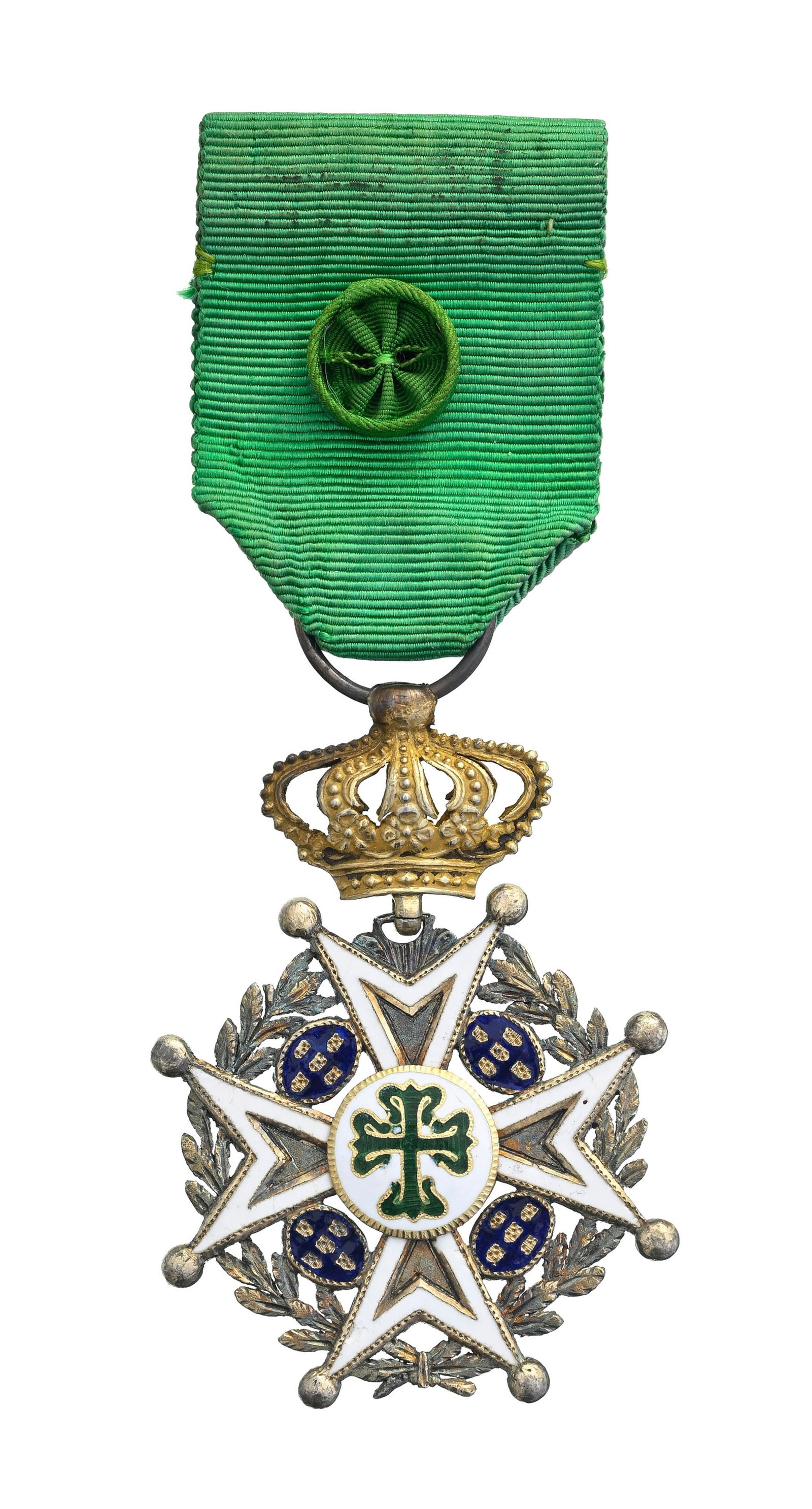 Portugal, Ordre de Saint-Benoît d'Aviz, croix d'Officier en vermeil, or (centres) et émail - 3