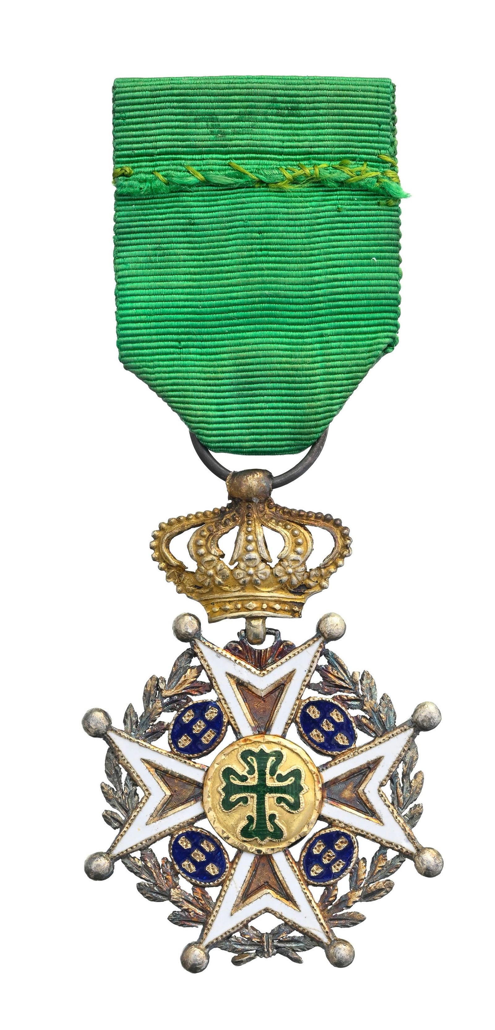 Portugal, Ordre de Saint-Benoît d'Aviz, croix d'Officier en vermeil, or (centres) et émail - 5