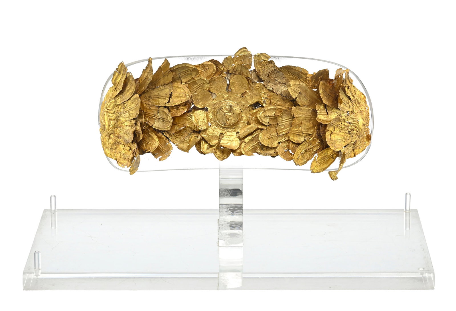 Couronne frontale ou diadème en or, Etrurie (Italie centrale), IVe-IIIe s. av. J.-C., en feuill - 2