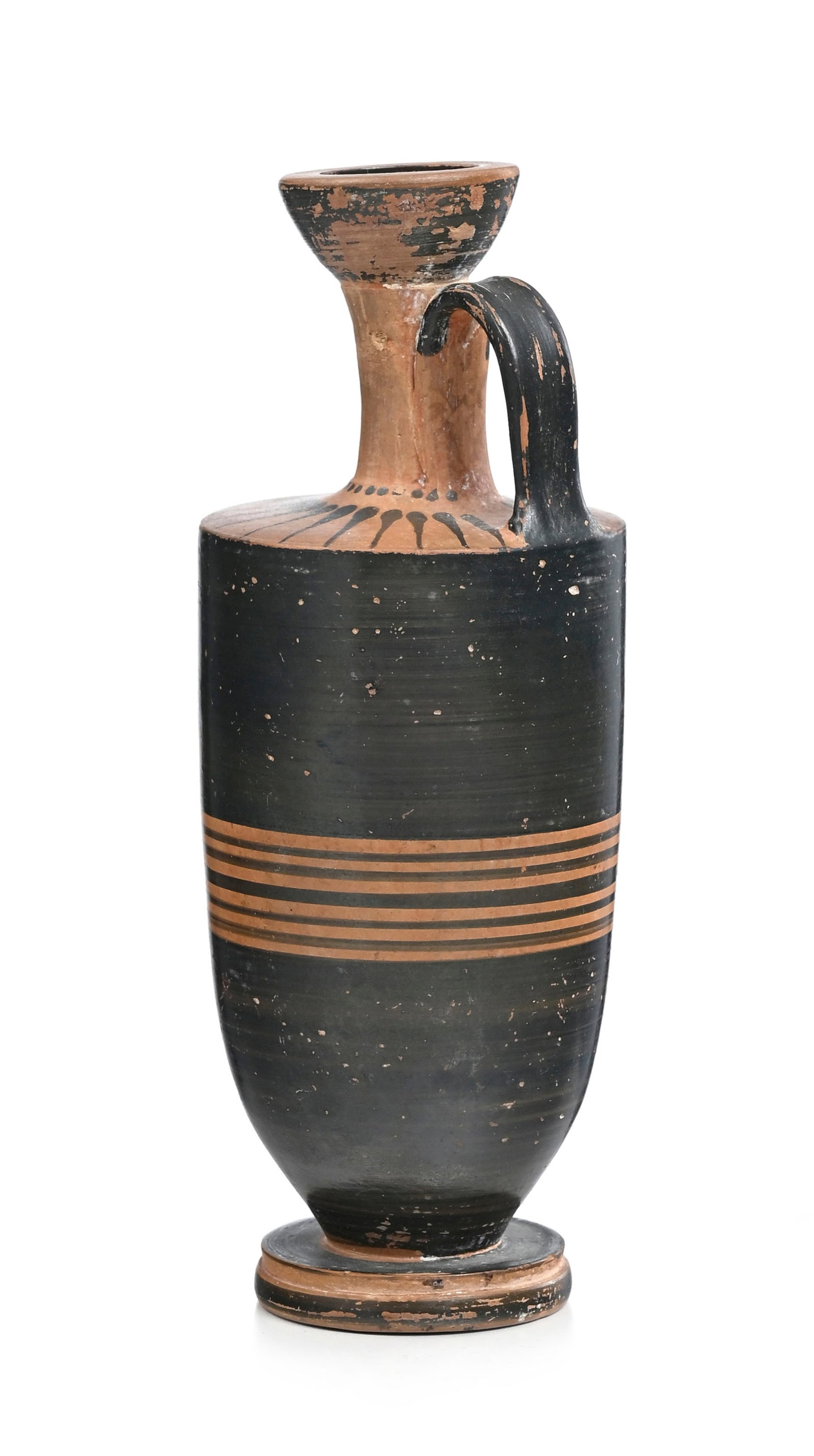 Lécythe en terre cuite à vernis noir, Attique, Ve s. av. J.-C., h. 15,5 cm Provenance - 2
