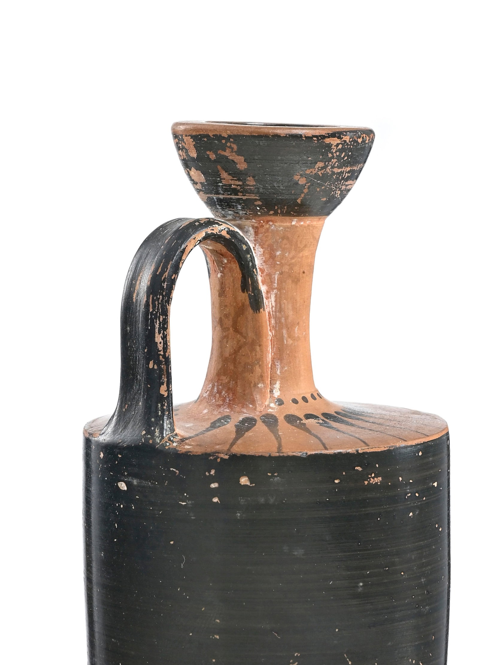 Lécythe en terre cuite à vernis noir, Attique, Ve s. av. J.-C., h. 15,5 cm Provenance - 4