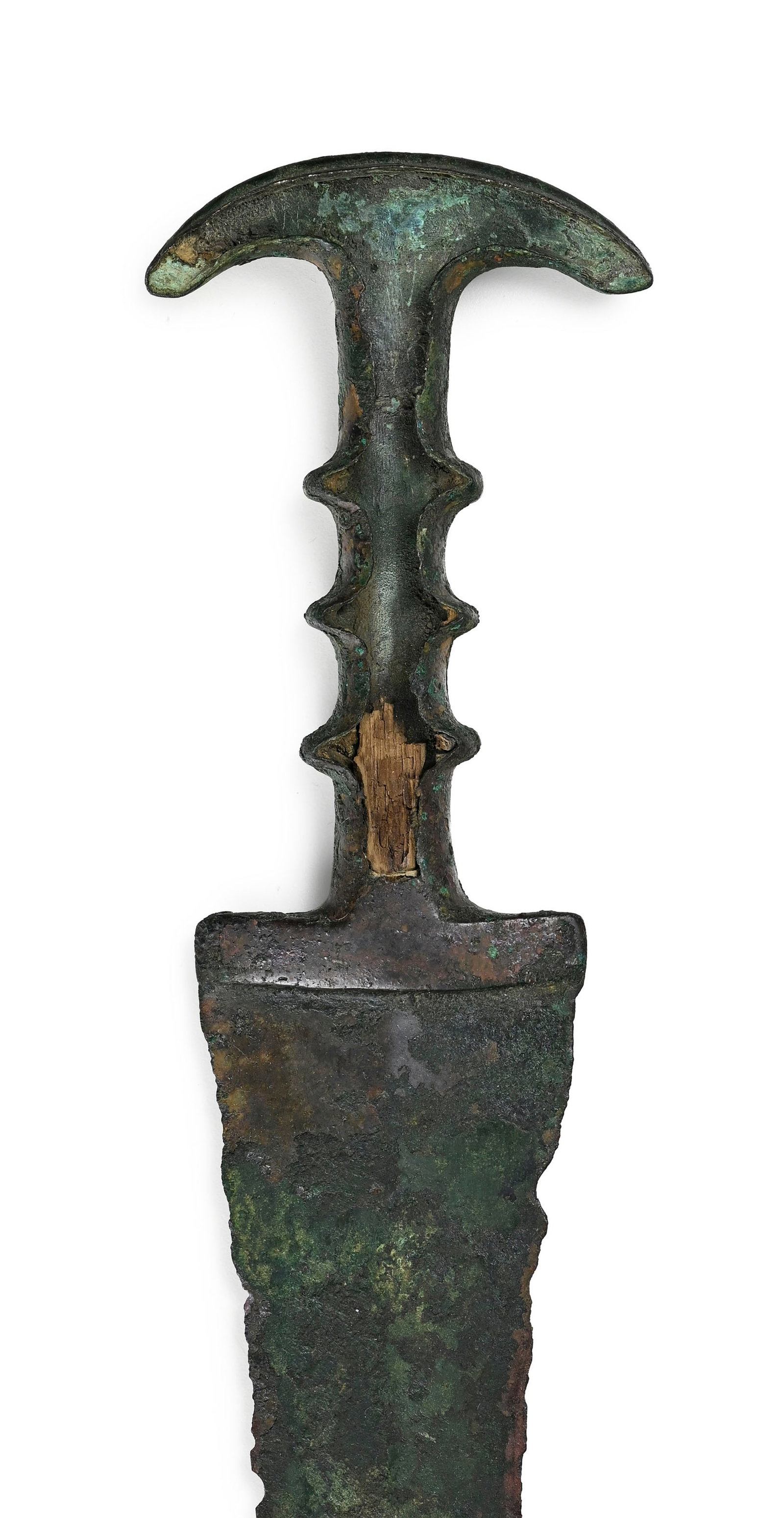Dague ou épée en bronze, Luristan, 900-750 av. J.-C., restes de bois dans les profils de l - 4