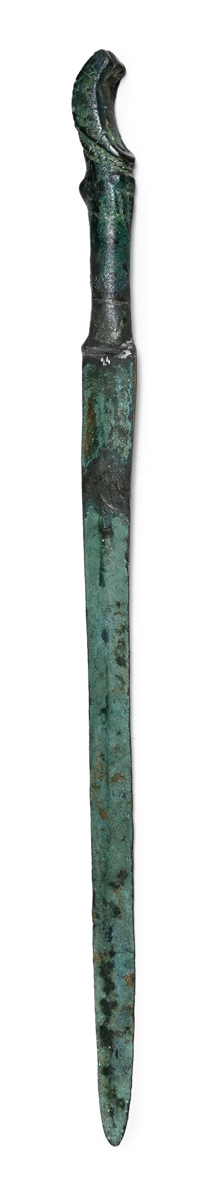 Poignard fin en bronze, Luristan, \~1000 av. J.-C., poignée terminant en tête d'animal sty (1 of 4)