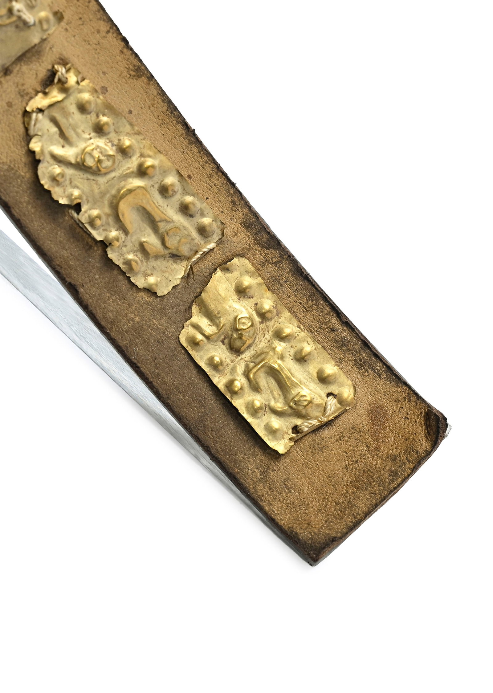 Petite frise de 4 segments en or, probablement Luristan, vers 1000 av. J.-C., frise d'animaux brod&# - 3