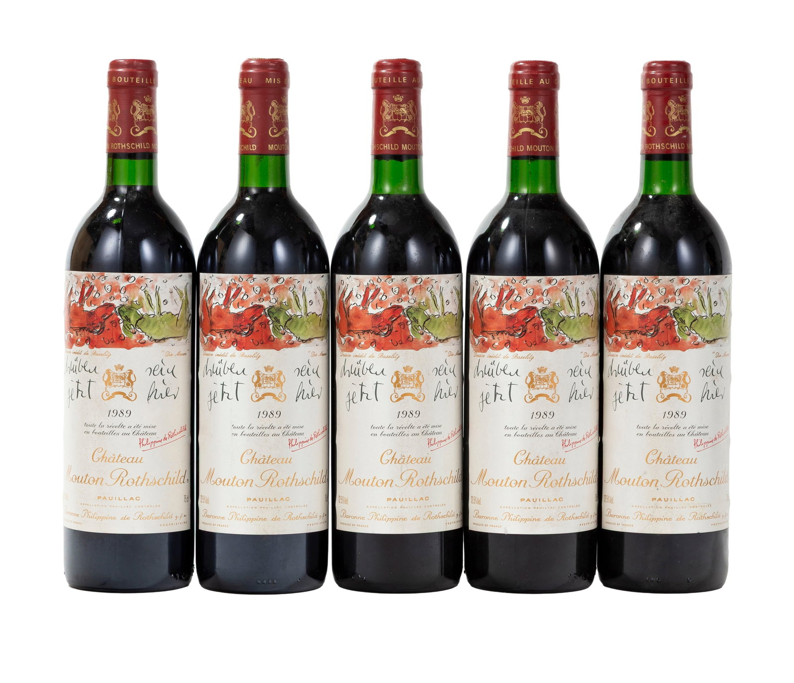 Ch. Mouton Rothschild, 1989, Pauillac, 1er grand cru classé, 5 bts: Ch. Mouton Rothschild, 1989, Pauillac, 1er grand cru classé, 5 bts