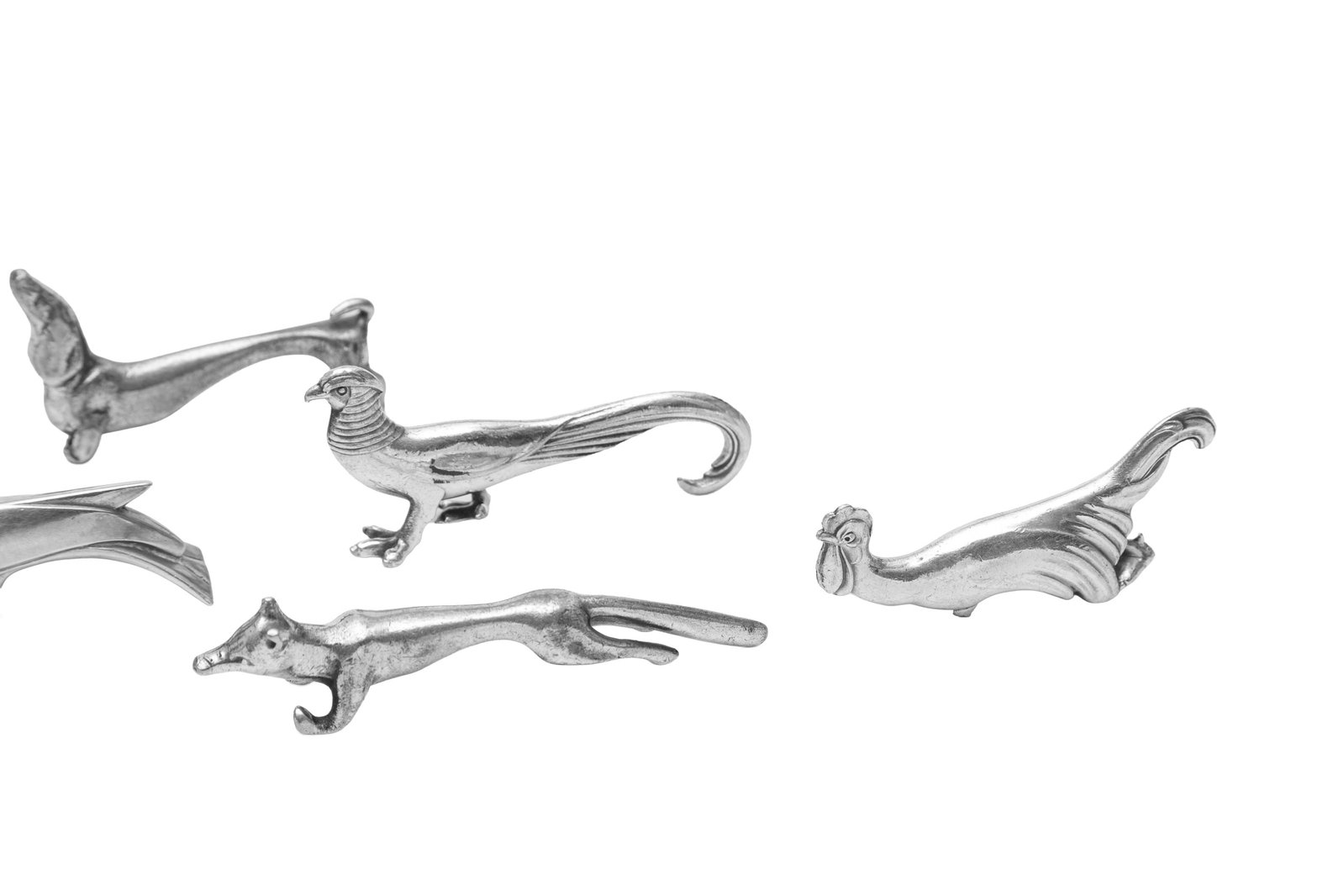 Suite de 6 porte-couteaux animaux en métal argenté, XXe s., divers poinçons dont Gall - 3
