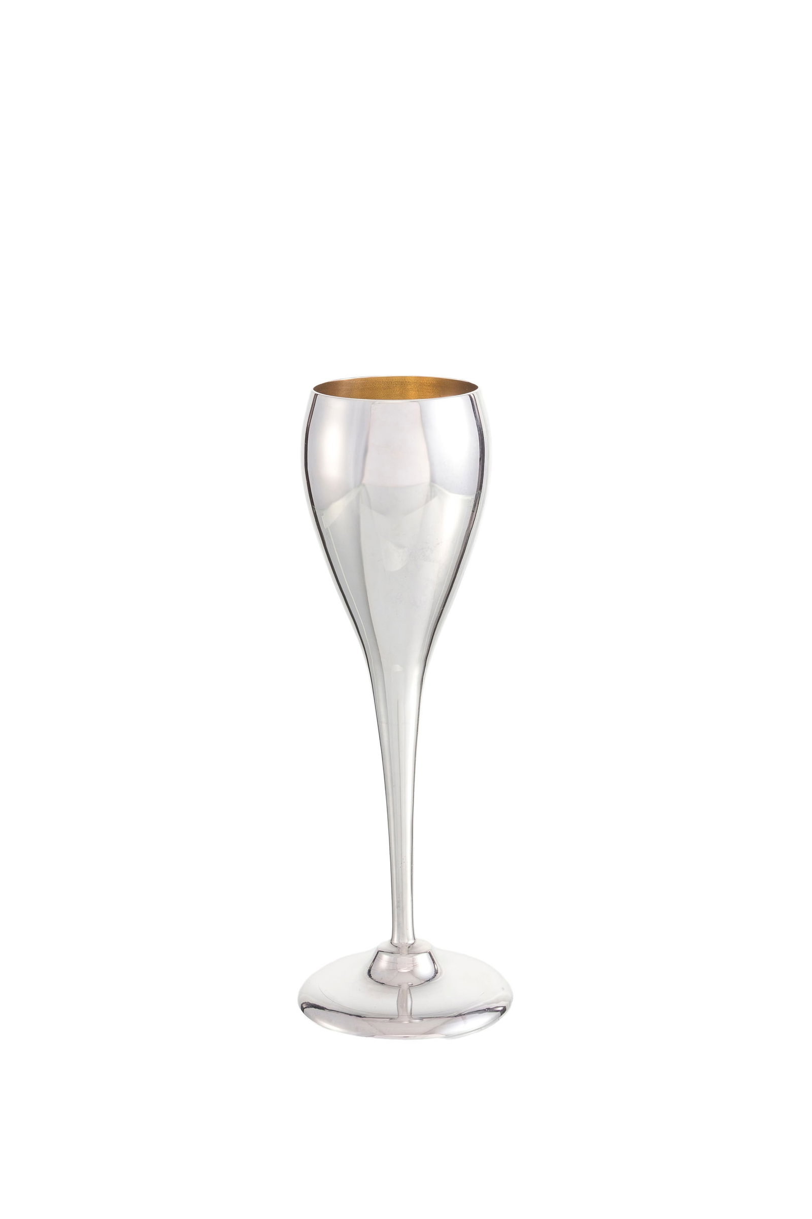 Suite de 20 flûtes à champagne en métal argenté et doré, XXe s., 2 formats, - 3