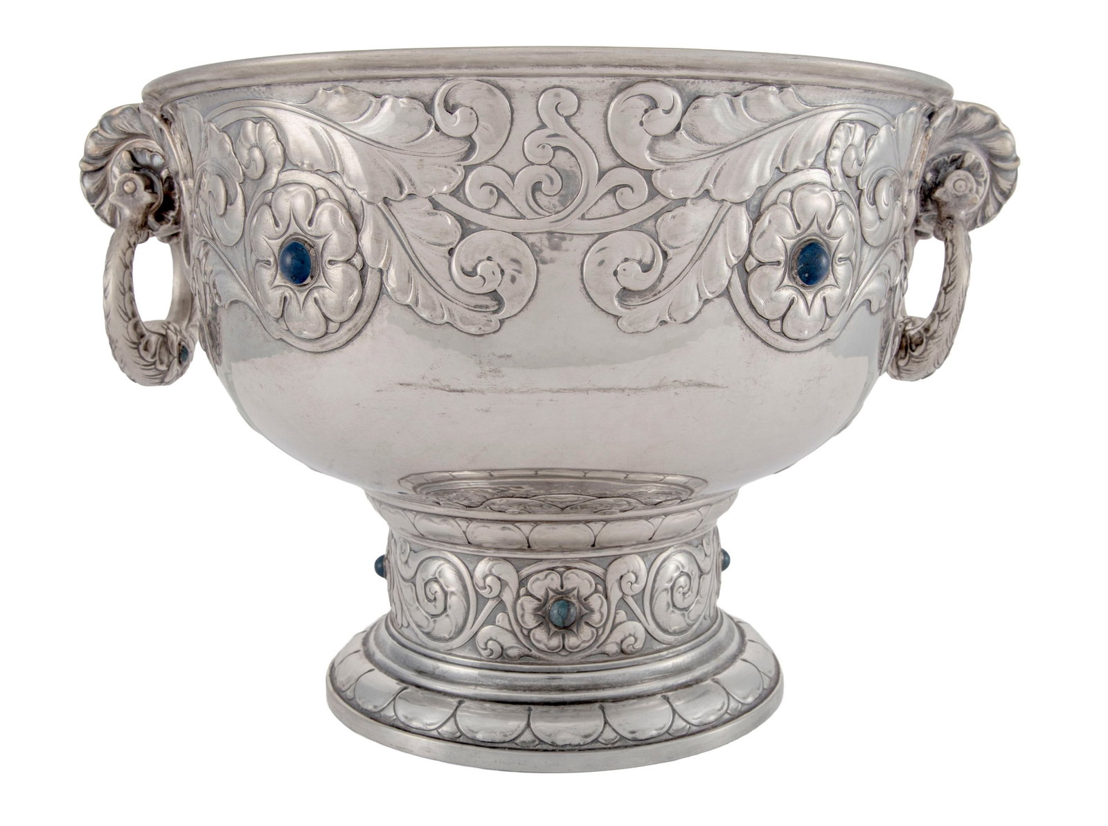 Coupe à anses sur piédouche en argent, par K C Hermann, Copenhague, 1910, à déco - 2