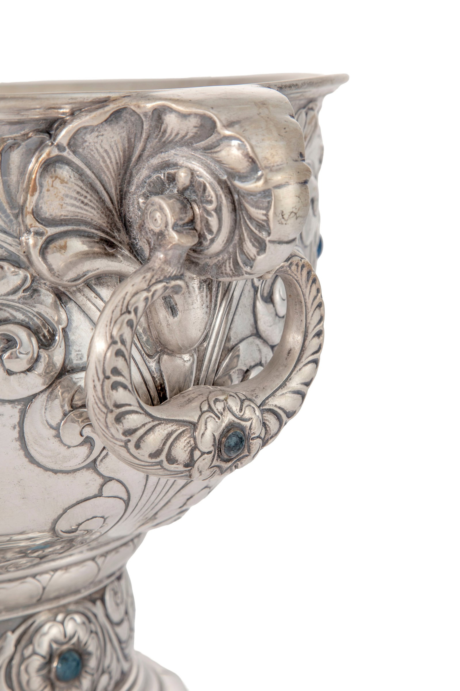 Coupe à anses sur piédouche en argent, par K C Hermann, Copenhague, 1910, à déco - 4