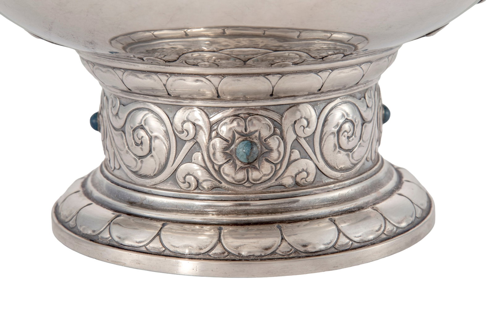 Coupe à anses sur piédouche en argent, par K C Hermann, Copenhague, 1910, à déco - 5