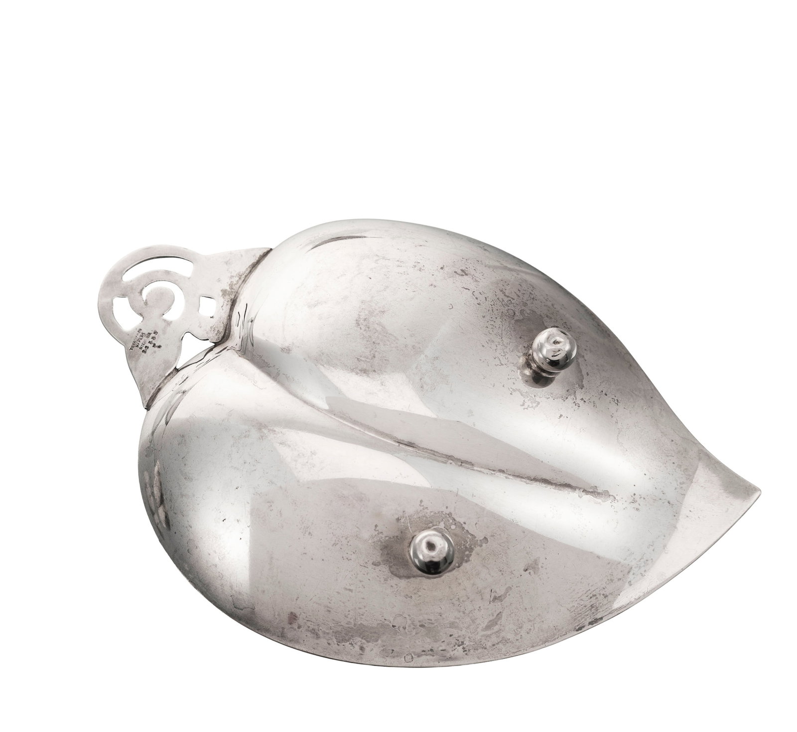 Tiffany & Co. Ensemble de 2 paires de coupelles feuilles en argent Sterling, New York, XXe s., long. - 4