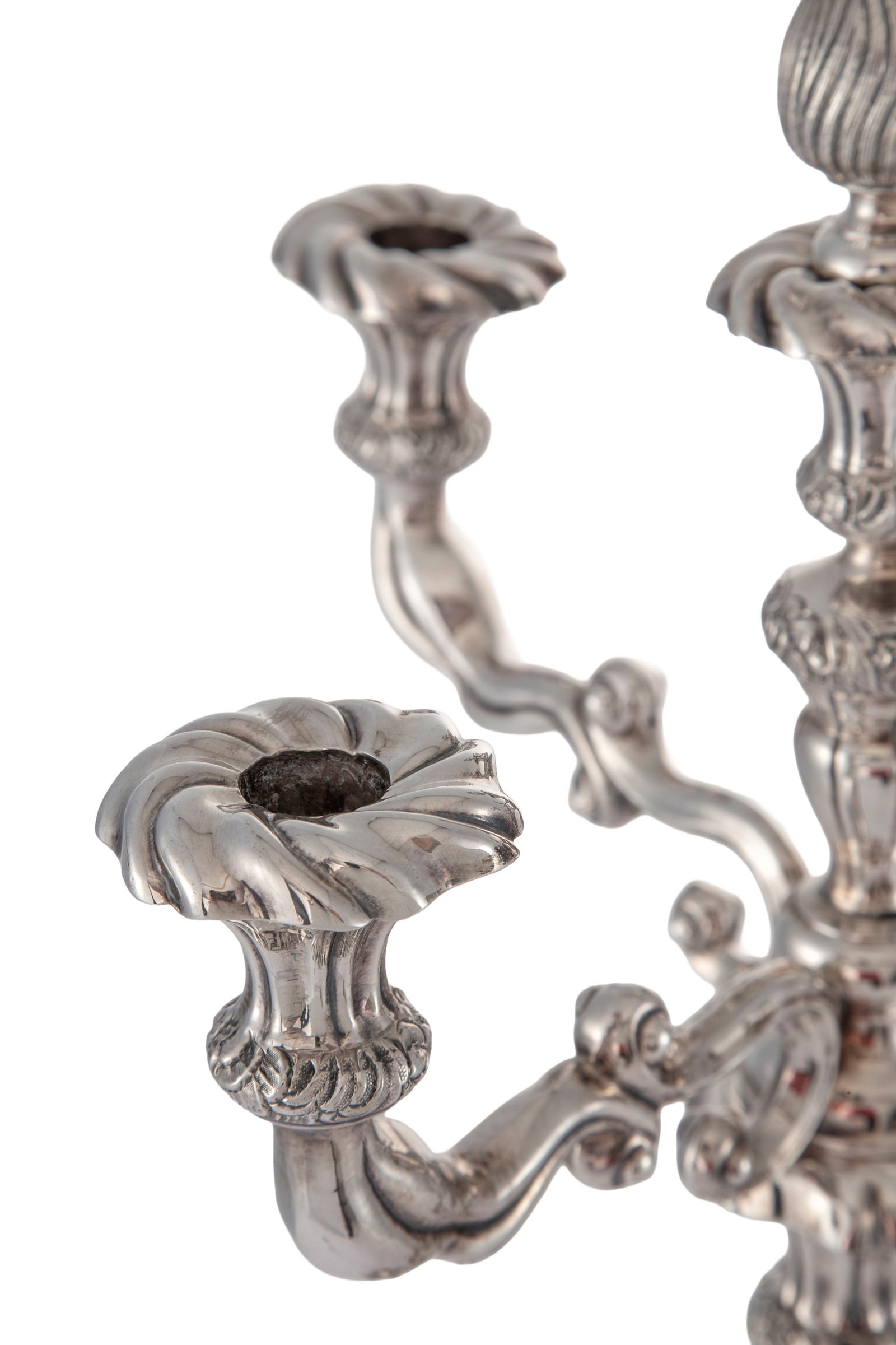 Paire de candélabres à 3 bras de lumière en argent, Vienne, 1834, à décor d - 3