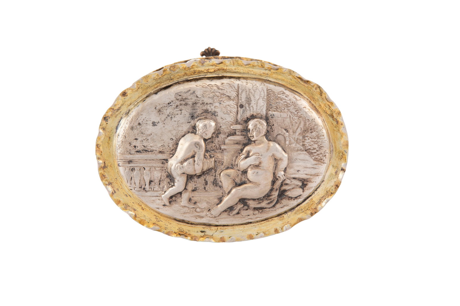 Boîte ovale tripode en argent et vermeil, probablement Allemagne XVIIe-XVIIIe s., maître-o - 2