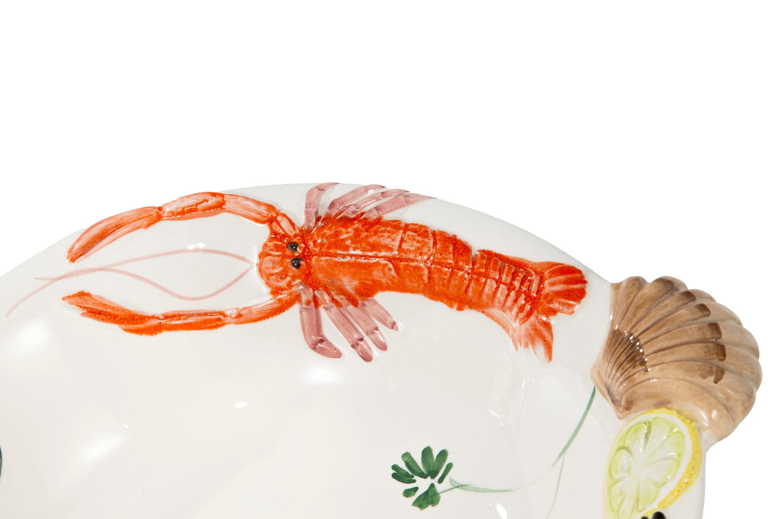 Partie de service à poisson et fruits de mer en faïence, Italie, fin XXe s., comprenant 14 - 3
