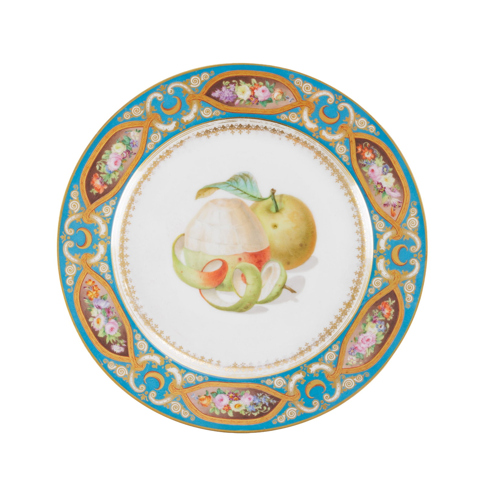 Sèvres. Suite de 10 assiettes en porcelaine, 1857-58, à décor polychrome et or de fru - 8