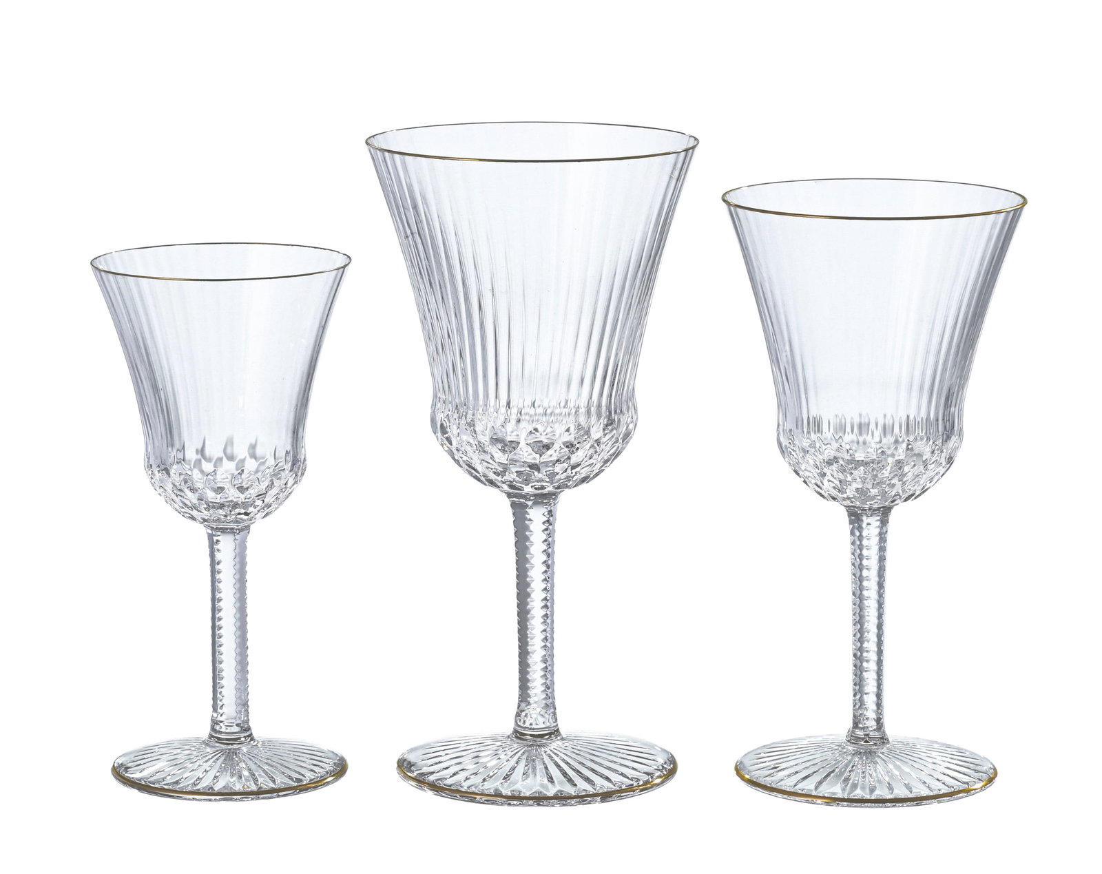 Saint-Louis. Partie de service de verres en cristal, modèle Apollo, comprenant 24 pièces: : Saint-Louis. Partie de service de verres en cristal, modèle Apollo, comprenant 24 pièces: 8 verres à eau, 8 verres à vin rouge et 8 verres à vin blanc