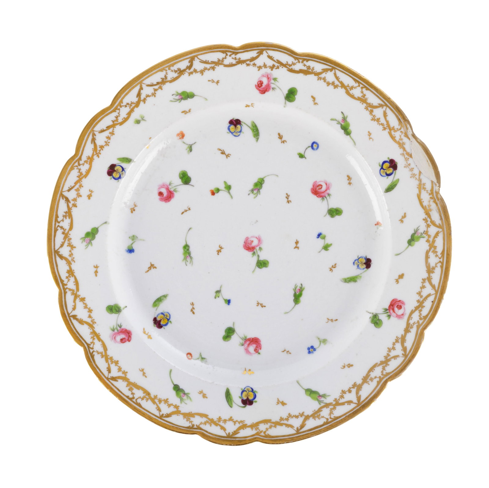 Nyon. Ensemble de 7 bols à thé et soucoupes et assiette en porcelaine, période Dortu  - 6