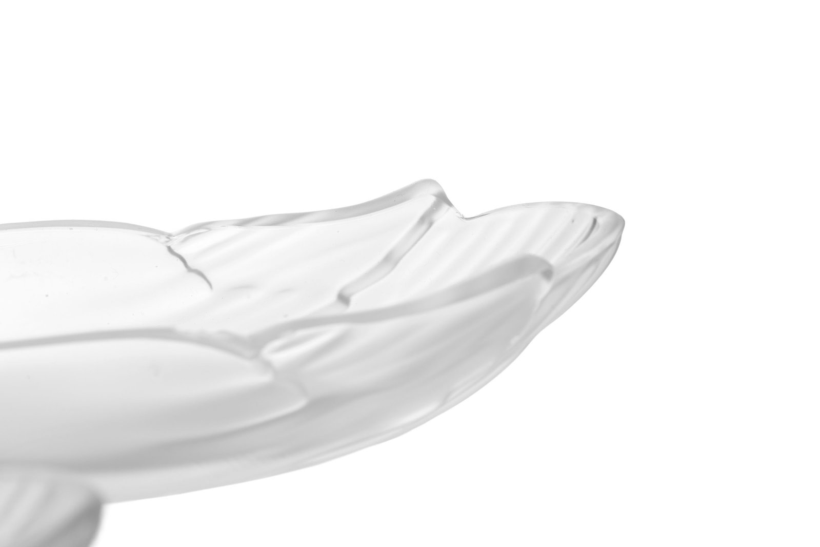 Suite de 4 coupelles cygne en verre en partie satiné, XXe s., non signées, long. 22,5 cm - 3