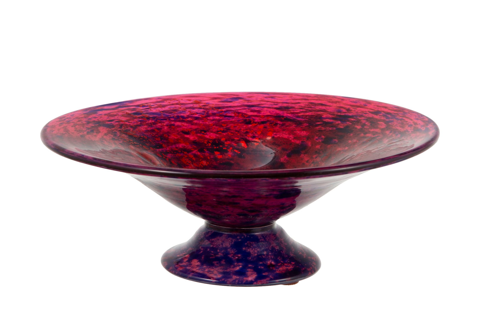 Daum Nancy France. Coupe sur talon en verre multicouche signée, à décor marmorée (1 of 1)