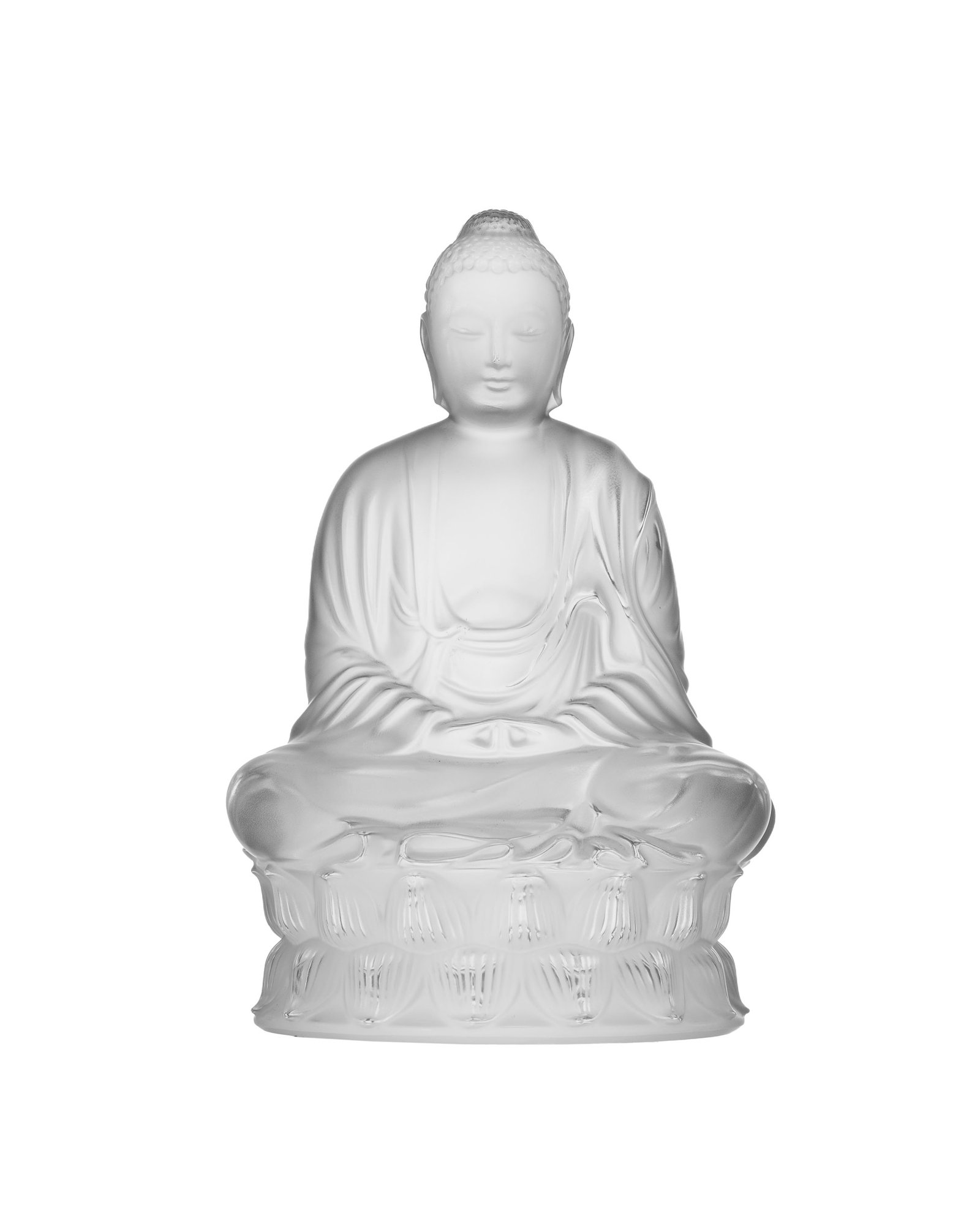 Lalique@ France. Bouddha en verre moulé-pressé satiné, signature à la pointe, h. (1 of 1)