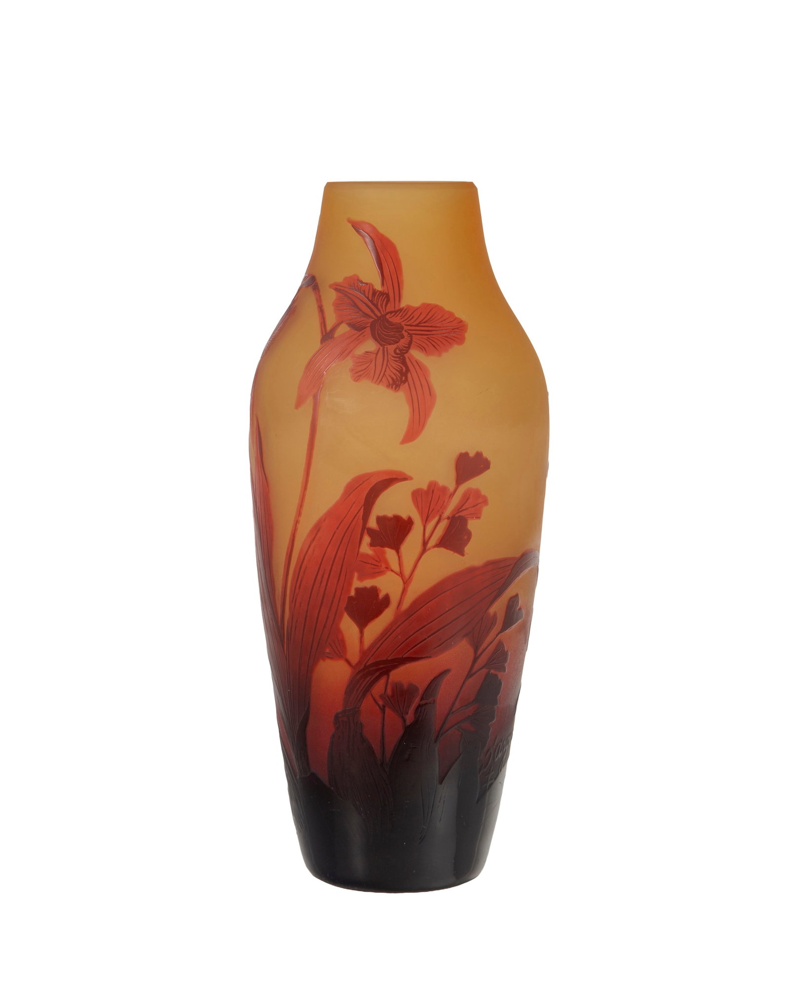 D'Argental. Ensemble de 2 vases en verre multicouche, à décor dégagé à l'ac - 3