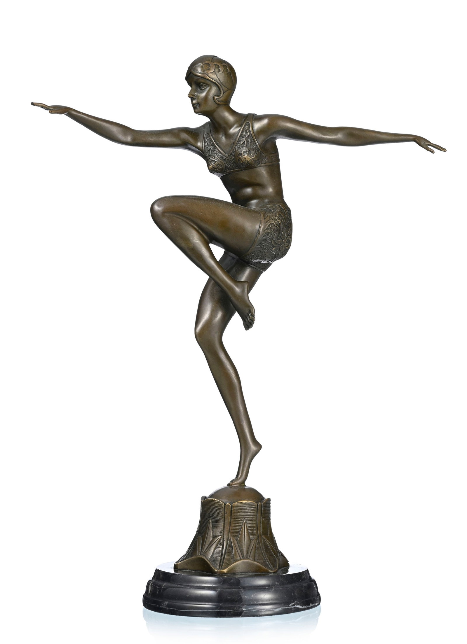 Danseuse, sculpture en bronze signée F. Preiss, cachet fondeur "L'Art Bronze qualité Franc (1 of 8)