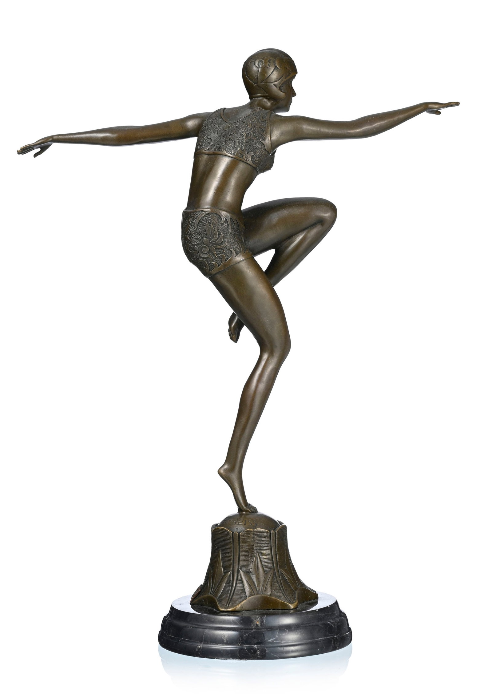 Danseuse, sculpture en bronze signée F. Preiss, cachet fondeur "L'Art Bronze qualité Franc - 2