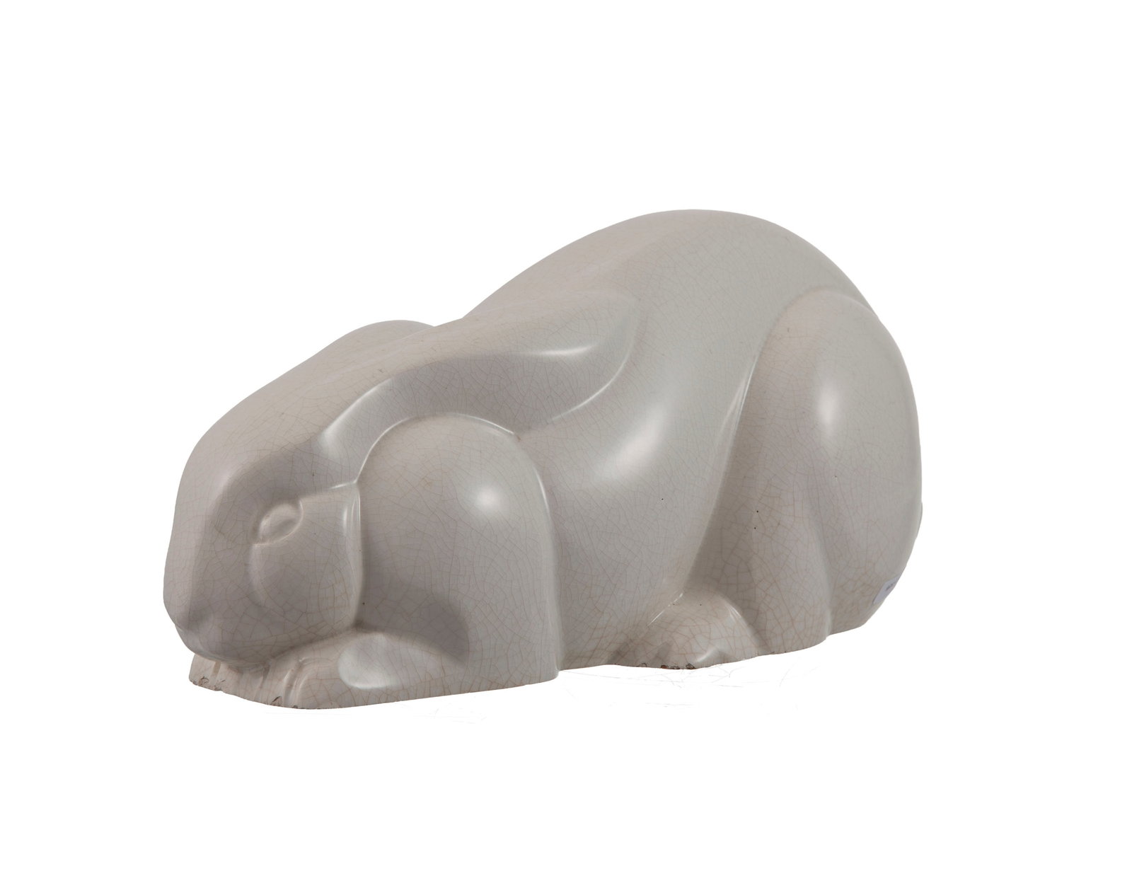 Charles Lemanceau (1905-1980) - Saint-Clément. Lapin en faïence craquelée Art Dé: Charles Lemanceau (1905-1980) - Saint-Clément. Lapin en faïence craquelée Art Déco, signé, long. 33 cm Condition petits éclats aux pattes
