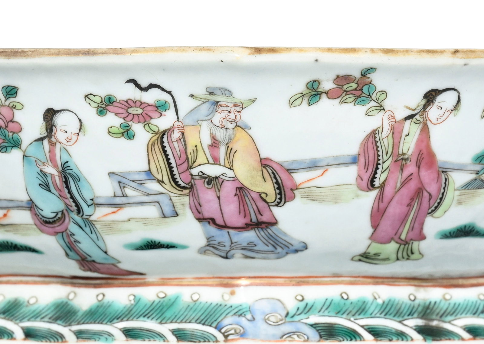 Ravier quadrilobé en porcelaine famille rose, Chine, dynastie Qing, décor extérieur d - 4