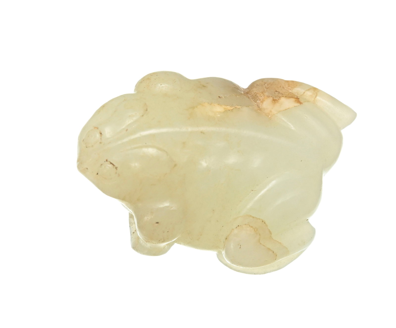 Amphibiens et crustacés, ensemble de 5 sculptures en jade, Chine, comprenant: 2 crabes dont un  - 4