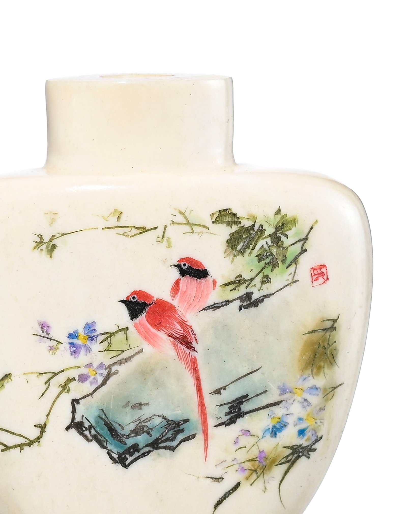 Ensemble de 4 flacons à priser en ivoire avec rehauts de polychromie, Chine, première moit - 3