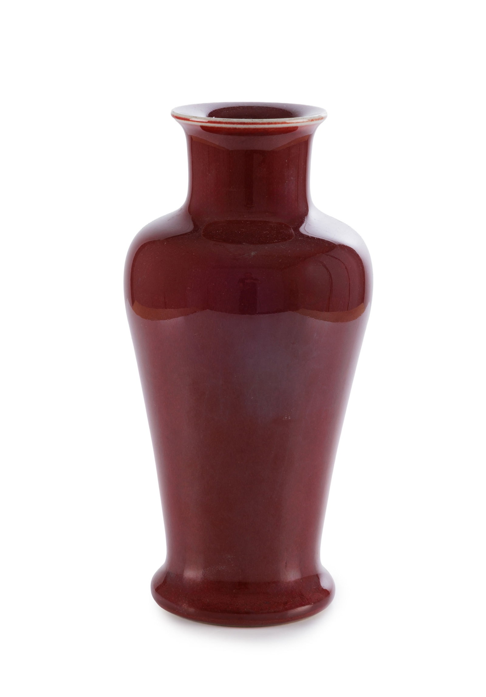 Ensemble de 3 vases en porcelaine à glaçure monochrome, Chine, XXe s.: 1 à glaçu - 2