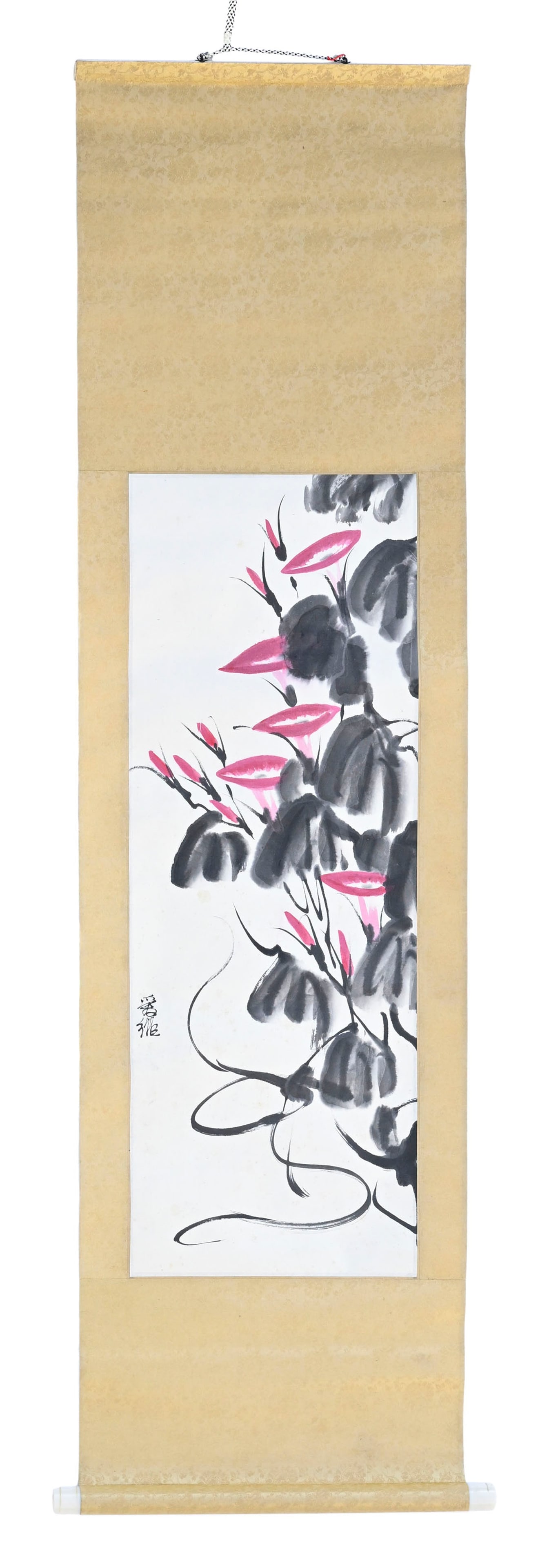 LI Ai Vee (1932-2021), fleurs, ensemble de 3 peintures sur papier, montées en rouleau, XX-XXIe  - 2