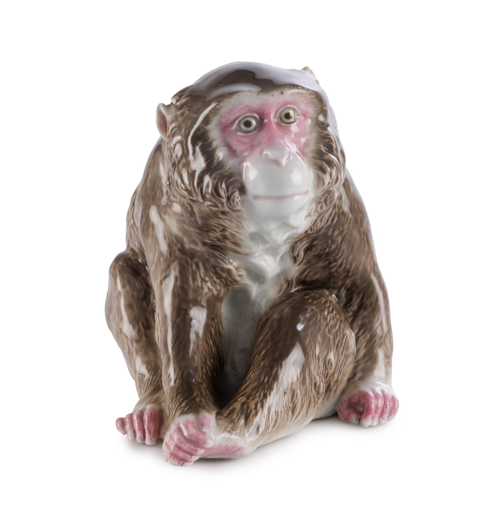 Singe assis, sculpture en porcelaine, Japon, moderne, marque JAPAN sous la base, h. 14,5 cm (1 of 5)